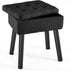 BRIAN & DANY Vanity Stool, Sherpa Vanity Stool Chair with Storage, Rectangle Makeup Chair Soft Padded Seat with Legs