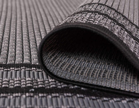 Unique Loom Outdoor Border Collection Area Rug, Multi Border, 2' 2" x 3' Rectangle, Gray/Black