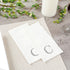 15.8 7.9 Inch 50 Luxenap X Linen-Feel Guest Towels, Lettered Hand Towels - Silver Letter 'C', Sans Serif Font, White