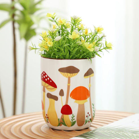 Countertops Nefelibata Mushroom Ceramic Utensil Holder Rustic Functional Utensil Crock Kitchen Storage Decor Perfect