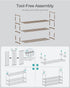 3-Tier 16-20 11.8 36.2 21.7 Inches, ULSA303K01 SONGMICS Shoe Rack, Shoe Organizer, Metal Storage Shelf, Upright