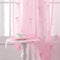 Tegeme 2 Panels Pink Bow Sheer Curtains 84 Inches Long Embroidered Voile Curtains