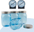 Cornucopia Brands 16oz Plastic Mason Jars, 8-Pack, Blue with Silver Metal Lids, BPA-Free, 2-Cup Capacity