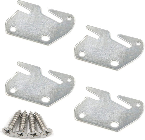 Bitray Wood Bed Plates, 4pcs Wood Bed Rail Hook Plates for Bed Frame Bracket Headboard Footboard Replacement