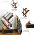 4-Tier Simple Deluxe Tree Bookshelf with Drawers, Compact Corner Bookcase with Storage Cabinet & Open Shelves, Rustic