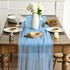 120 Inch 10FT, Artoid Mode Dusty Blue Gauze Table Runner Seasonal Sheer Kitchen Dining Holiday Wedding Birthday Baby