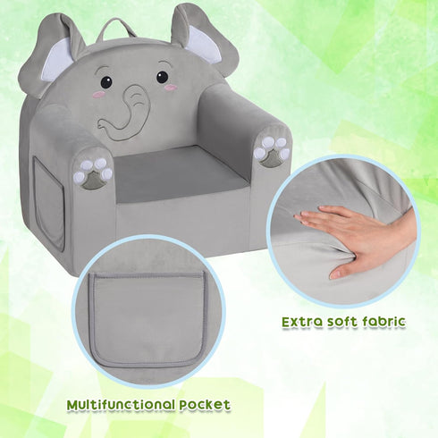 1-6, ALIMORDEN Animal Kids Chair, Toddler Sofa for Ages Sherpa Kids Lounge Chair with Carry Handle, Washable Cover