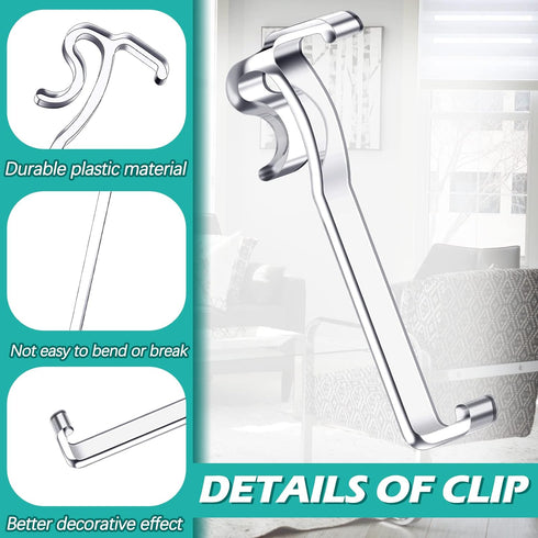 Blulu 3 Inch Valance Clips - Clear Plastic Retainer for Horizontal Blinds, 12 Pieces