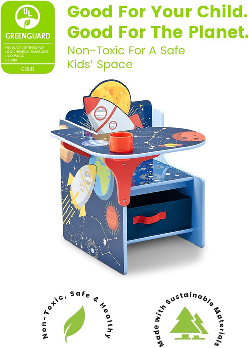 Delta Children Space Adventures Chair Desk with Storage Bin - Ideal for Arts & Crafts, Snack Time, Homeschooling