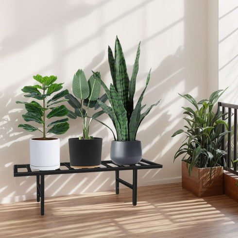 LLAXERGU 1-Tier Plant Stand Indoor Outdoor, Heavy Duty Iron Pedestal Stands Metal Plant Stand for Indoor Outdoor
