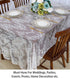 ShinyBeauty Lace Tablecloth Rectangular 60x120-Inch White Overlay for Tea Table, Floral Embroidery Lace