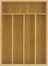JoyJolt Bamboo Drawer Organizer for Kitchen Utensils, 5-Compartment Silverware Holder, Flatware Organizer