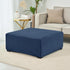 HFCNMY Ottoman Cover, Blue Medium - Stretch Velvet Square Slipcover for Living Room Storage Ottoman, Washable, Elastic