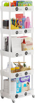 5-Tier Laiensia Rolling Cart with Wheels,Multifunction Utility Storage Carts, Kitchen Storage Organizer,Mobile Shelving