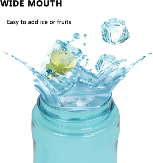 DEARART 2-Pack 26oz Water Bottles - Pink and Sky Blue, AUTOSEAL Wide Mouth, BPA Free, Leakproof, Easy Clean