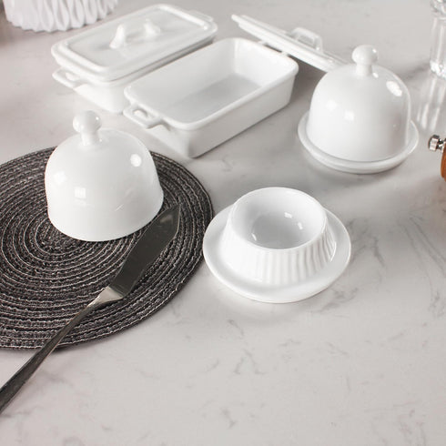 jinsongdafa Countertop, Set 4, 3.5 inch Butter Dish with Lid, Suitable for of Ceramic Butter Tray with Handle Lid