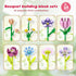 POATROZON 24Pcs Sets 8-12+ Valentine's Day Gifts Party Favor Gifts Flowers Bouquet Botanical Building Block Home Plant