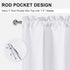 DWCN White Valance Curtains for Living Room, 42 x 18 Inch, Room Darkening Rod Pocket Bathroom/Basement Curtain, 1 Panel
