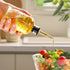 7OZ, Baalaka Glass Oil Bottles Olive Oil Dispenser Bottle for Kitchen with Metal Spout, Elegant Glass Cooking Dispenser