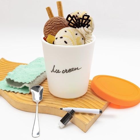 4 Pack Set (1 1 1 1 Belle&Beau Ice Cream Containers Quart Each) with Silicone Lids, Ideal for Homemade Ice Cream