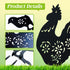 EZTZEN Chicken Metal Garden Stakes Decorative,Chicken Gifts for Women/Men/Chicken Lovers Gifts,Black Chicken Silhouette