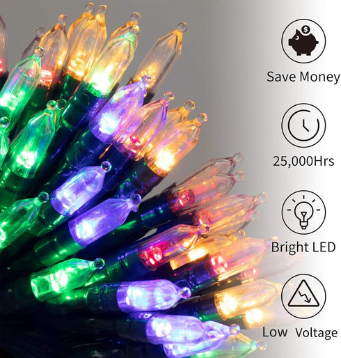 Battery Operated Christmas Lights, 2 Pack 18 Feet 50 LED Clear Mini String Lights with 8 Modes for Indoor Outdoor