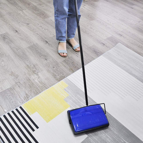 Quiet Carpet Sweeper, EZ SPARES Floor Sweeper with Horsehair Roller Brush Strong, Suitable for Carpet Cleaning Power,
