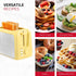 Holstein Housewares 2-Slice Toaster, Yellow/Stainless Steel with 7 Browning Control Settings for Bagels