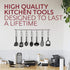 Kitchen Utensils Set - 24 PCS Nylon Cooking Utensils with Stainless Steel Handles - Heat Resistant Non-Stick Tools