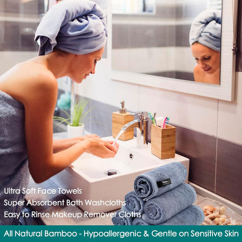 13x13 inch Reusable Makeup Remover Towels, Super Soft and Gentle Face Towels on Sensitive Skin, Extra Large Wash Cloths