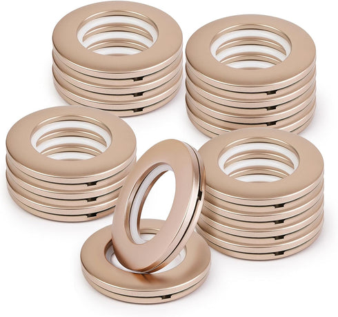 16PCS Dark Bronze Plastic Grommets 40mm (1-9/16") Espresso Roman Shade Rings, Warm-Tone Low Noise Glide, Reinforced Rim