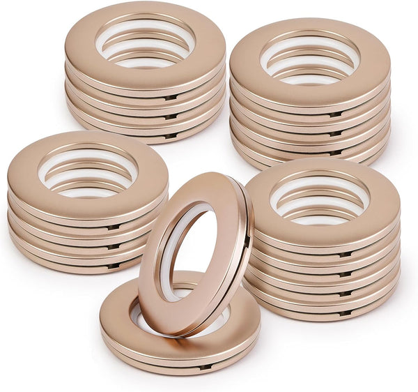16PCS Dark Bronze Plastic Grommets 40mm (1-9/16") Espresso Roman Shade Rings, Warm-Tone Low Noise Glide, Reinforced Rim