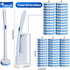 FAMYLI Set 60 Disposable Toilet Brush with Replacement Heads, Toilet Cleaning Replacement Pads, Starter Kit
