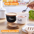Salt and Pepper Bowls - 10 oz Ceramic Salt Cellar with Lid, Stacked Container with Acacia Wood Lid for Countertop, Set