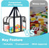 Ycchensying Game(1, Clear Toy Storage Bag with Zipper - Organizing Bags for Home Travel with Handles - for Building