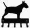 Bull Terrier Key Holder for Wall, Small 6 inch Wide with 5 Hooks, Made in USA
