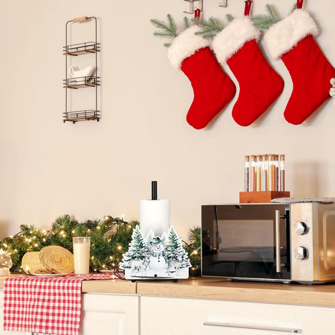 Countertop Yookeer Christmas Paper Towel Holder Deer Tree Snowflakes Towels Paper Holder for Kitchen Bathroom Home