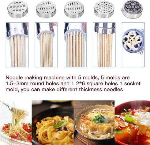 JETH 5 (18.5x14cm) Manual Noodle Pasta Maker Spaghetti Kitchen Tool Stainless Steel Press Machine Press Machine Pasta