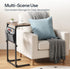BG77SF01 HOOBRO C Shaped End Table, Adjustable Height Side Table for Sofa, Couch Side Table for Small Spaces, Slide
