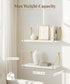 Set 2 Afuly Floating Shelves for Wall, Metallic Gold White Wall Mounted Shelves, Shelves for Bathroom Kitchen Bedroom