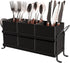 Black Kitchen Utensil Holder, Elegant Silverware Holder, Versatile Picnic and Flatware Caddy for Countertop