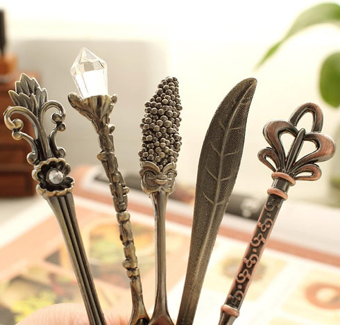 Vintage Style Dessert Spoons - Awakingdemi Metal Carved Fruit Spoons for Kitchen Dining Bar, 6pcs/set