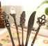 Vintage Style Dessert Spoons - Awakingdemi Metal Carved Fruit Spoons for Kitchen Dining Bar, 6pcs/set