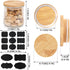 Set 8 Pack Oui Yogurt Bamboo Jar Lids With Silicone Sealing Rings - Leaves Pattern for Glass Storage