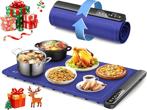 4 8 Warming Mat for Food,Food Warming Trays with Temperature Levels Seconds Heating Tech,Silicone Electric Warmer