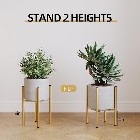 8 14 Inch 160 LB Adjustable Metal Plant Stand Indoor, Mid Century Modern Outdoor Planter Holder for to Pots, Heavy Duty