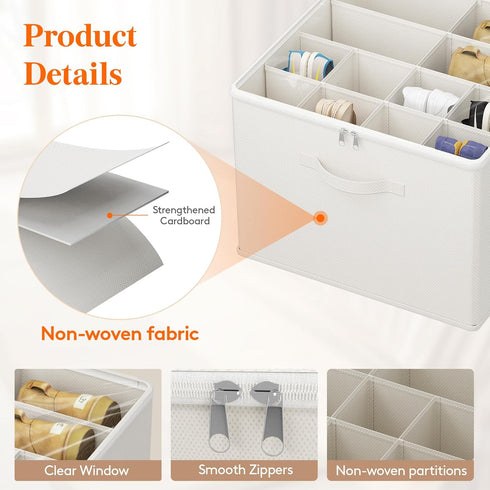 Closet, 12-16 1 Pack Lifewit Shoe Storage Organizer for Fabric Large Shoe Box Storage Containers with Clear Cover