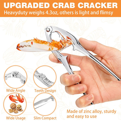 Set 4 Crab Crackers and Tools, of Stainless Steel Lobster Picks, Crab Leg Cracker, Seafood Tool Kit with Gift Box