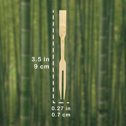BambooMN Premium 3.5" Bamboo Mini Cocktail Tasting Forks, 1000 Pieces