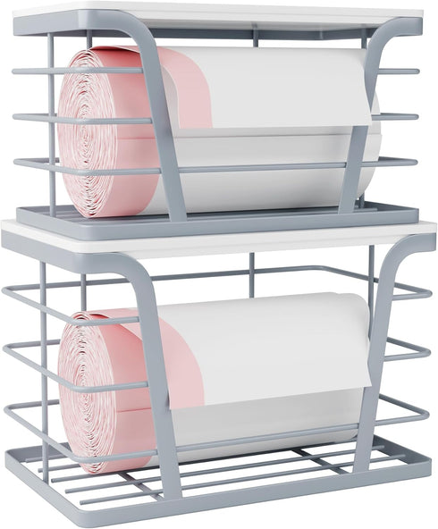TIDIIABODE 2 Pack Gray Trash Bag Organizer for Kitchen and Pantry, Upgraded